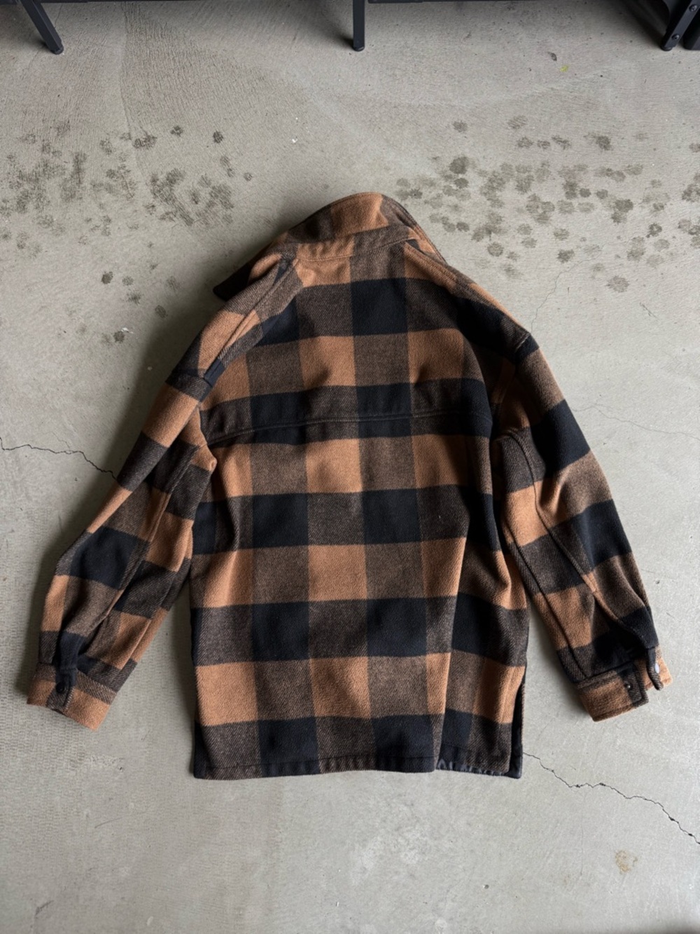 H&M / Oversized Buffalo Plaid Shacket Jacket / Brown Black - Picture 15 of 16